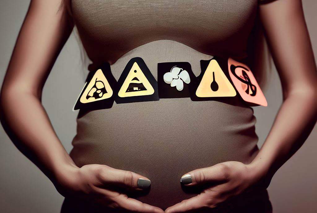 Kobieta w zaawansowanej ciąży i znaki ostrzegawcze